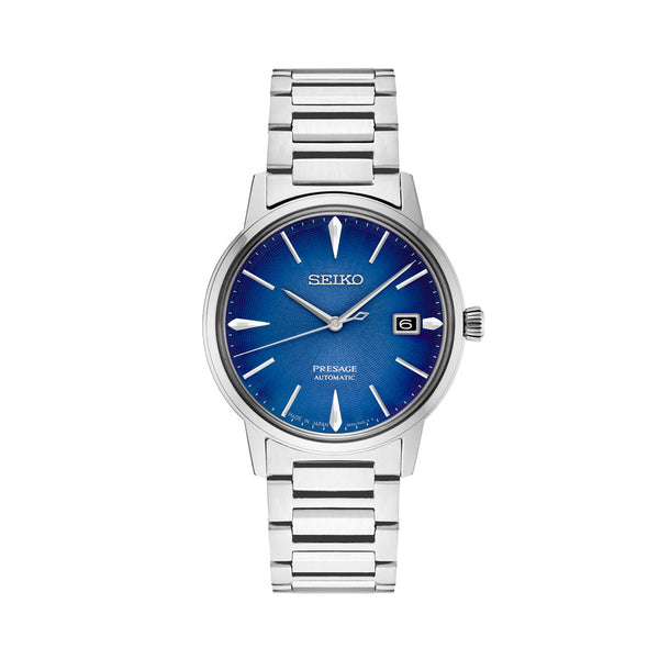 Seiko Presage Automatic Dress Watch with Gradated Blue Dial and Gloss Finish #SRPJ13