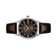 Seiko Presage Automatic Dress Watch with Gradated Gray/Brown Dial and Rose Gold Markers #SRPJ17 side