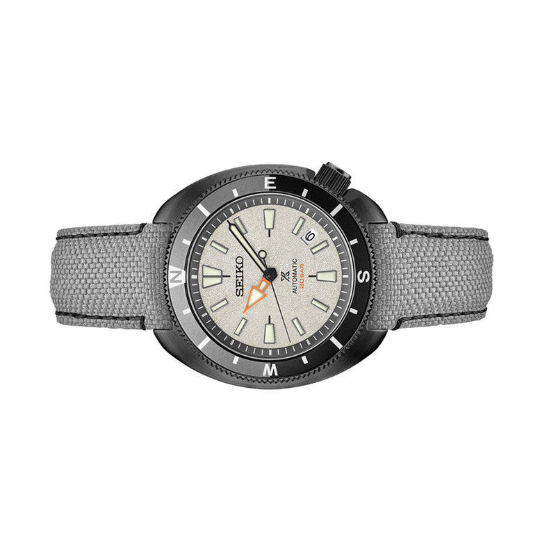 Seiko Prospex Land US Special Edition Tortoise Watch with Black Case and Gray Dial #SRPJ33 side
