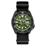 Seiko 5 Sports Automatic Watch with Green Camo Dial and Gun Metal Case #SRPJ37 zoom