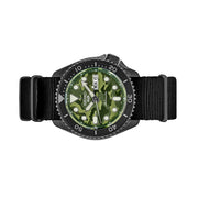 Seiko 5 Sports Automatic Watch with Green Camo Dial and Gun Metal Case #SRPJ37 side