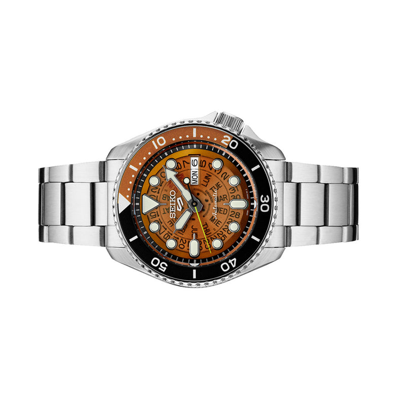 Seiko 5 Sports Automatic Watch with Brown See-Thru Dial #SRPJ47 side