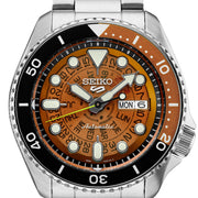 Seiko 5 Sports Automatic Watch with Brown See-Thru Dial #SRPJ47 dial zoom