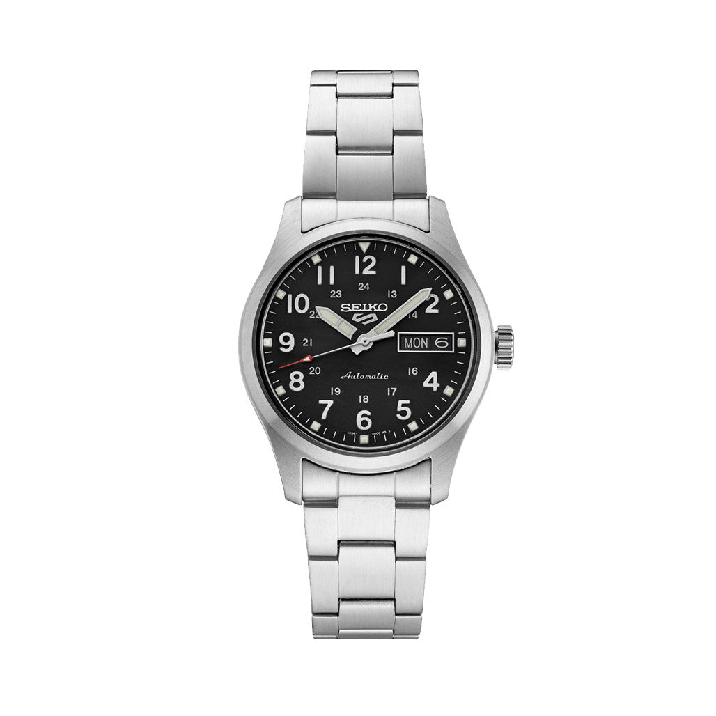 Seiko 5 Sports Automatic 36mm Watch with Black Dial #SRPJ81 — Long
