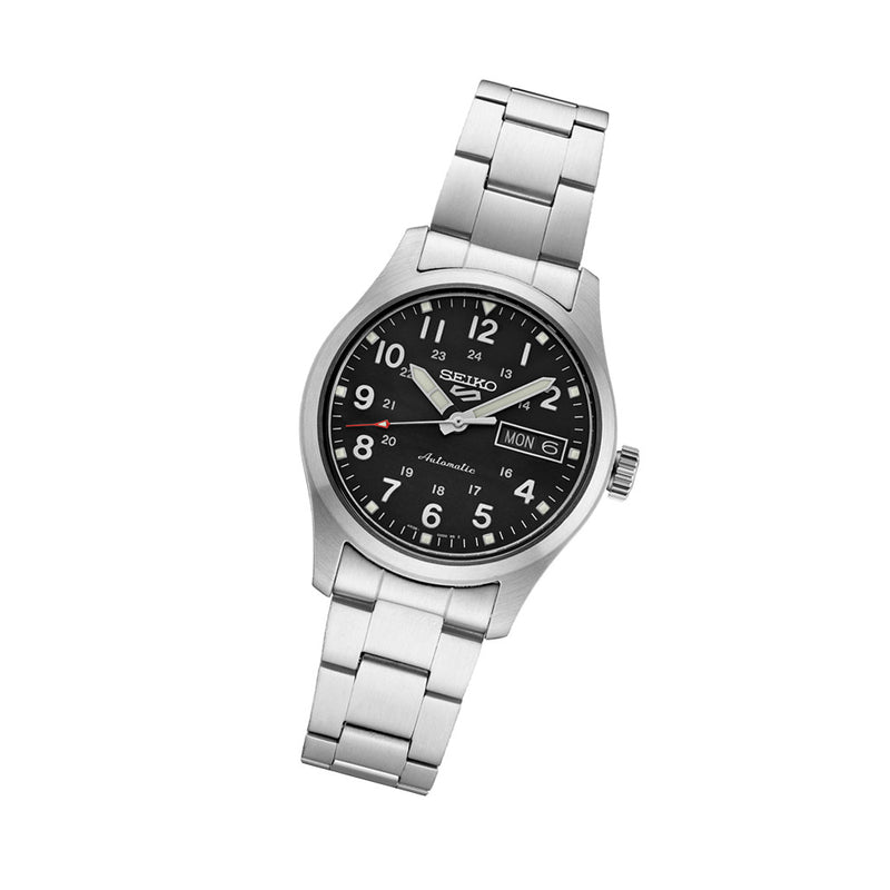 Seiko 5 Sports Automatic 36mm Watch with Black Dial #SRPJ81 tilt
