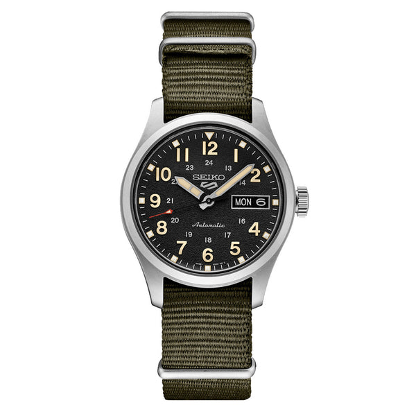 Seiko 5 Sports Automatic 36mm Watch with Black Dial #SRPJ85 zoom