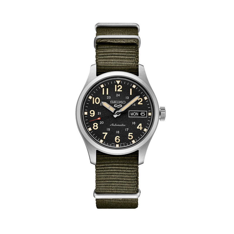 Seiko 5 Sports Automatic 36mm Watch with Black Dial #SRPJ85