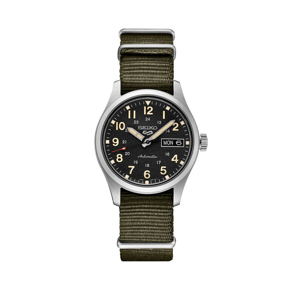 Seiko 5 Sports Automatic 36mm Watch with Black Dial #SRPJ85