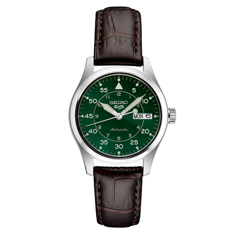 Seiko 5 Sports Automatic 36mm Watch with Green Dial #SRPJ89 zoom