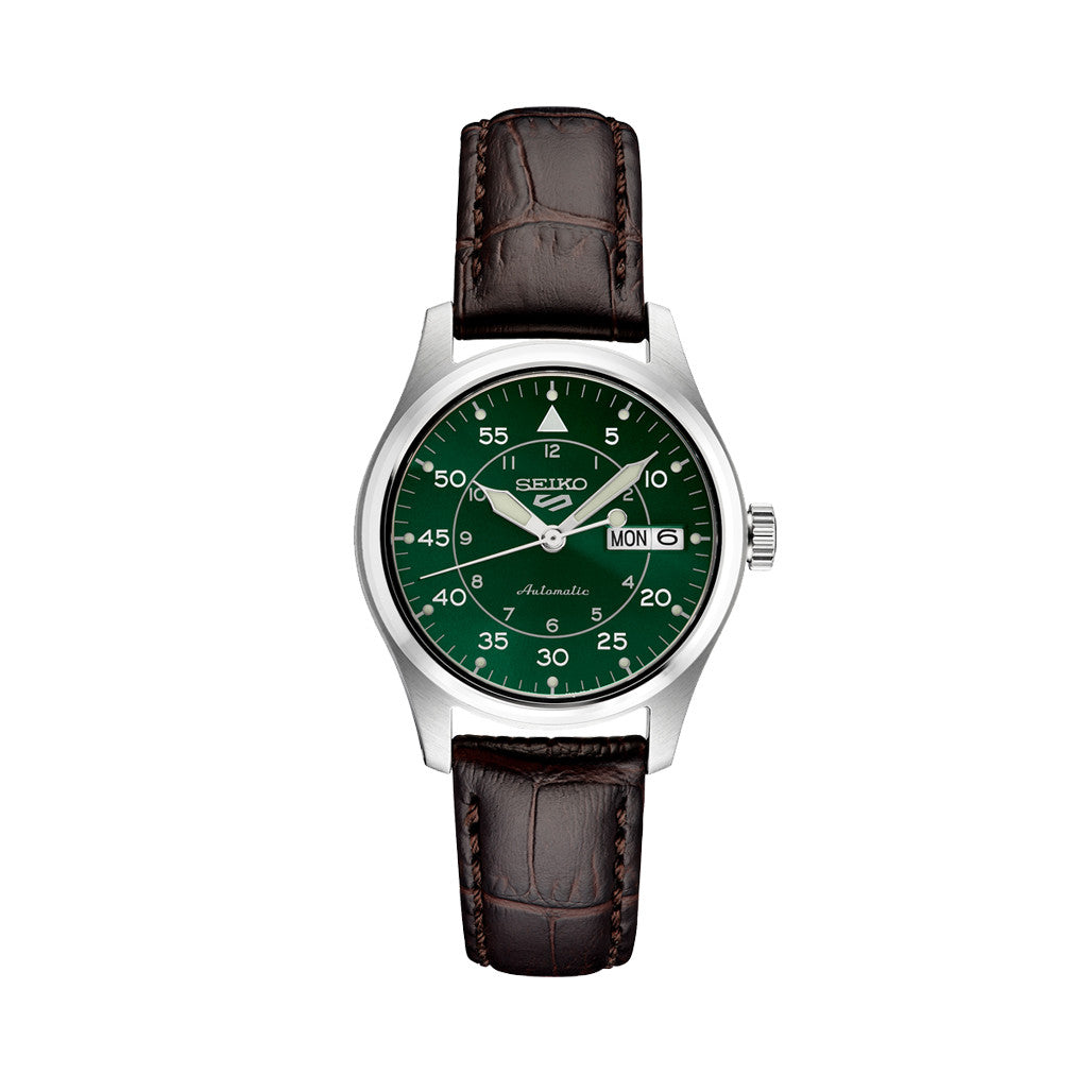 Seiko 5 Sports Automatic 36mm Watch with Green Dial #SRPJ89 — Long