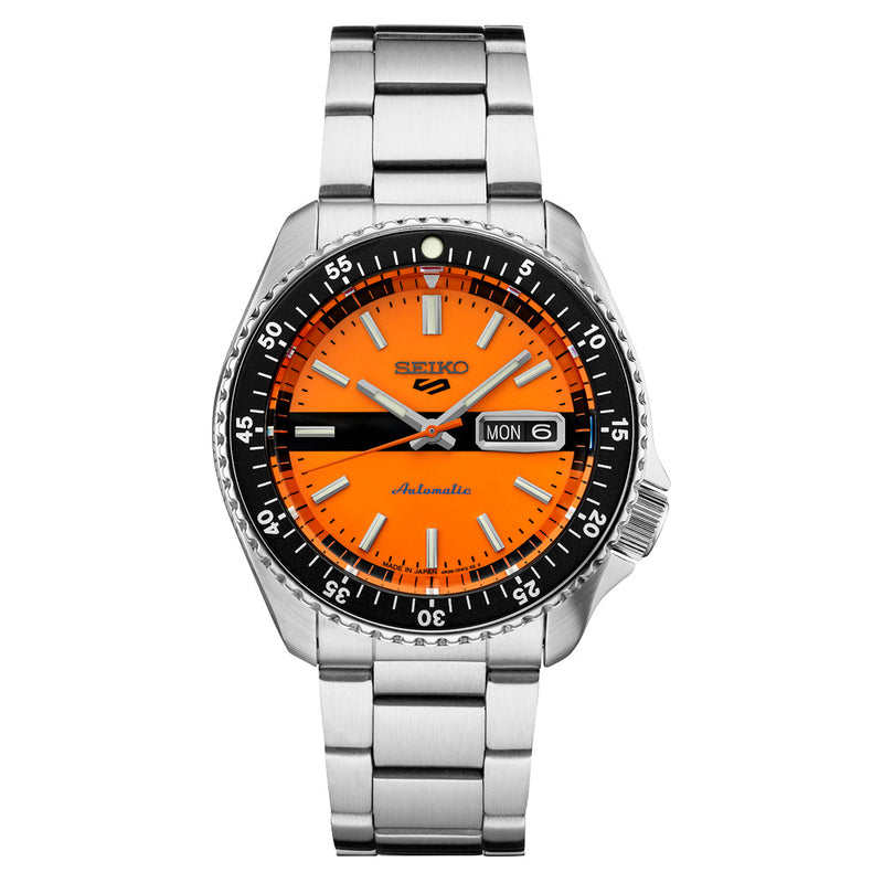Seiko 5 Sports Special Edition Automatic Watch with Orange Dial #SRPK11