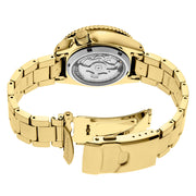 Seiko 5 Sports Automatic Watch with Black Dial and Goldtone Case #SRPK18 back