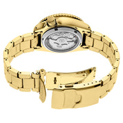 Seiko 5 Sports Automatic Watch with Blue Dial and Goldtone Case #SRPK20 back