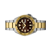 Seiko 5 Sports Automatic Watch with Brown Dial and Two-Tone Case #SRPK24 side