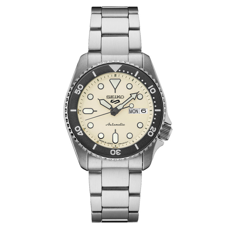 Seiko 5 Sports 38mm Automatic Watch with Light Beige Dial #SRPK31 zoom