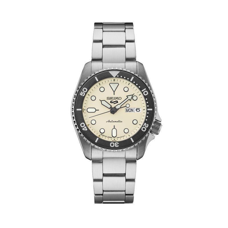 Seiko 5 Sports 38mm Automatic Watch with Light Beige Dial #SRPK31