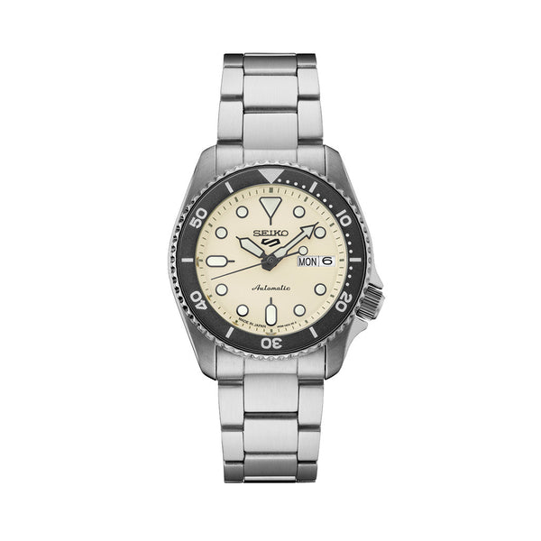 Seiko 5 Sports 38mm Automatic Watch with Light Beige Dial #SRPK31