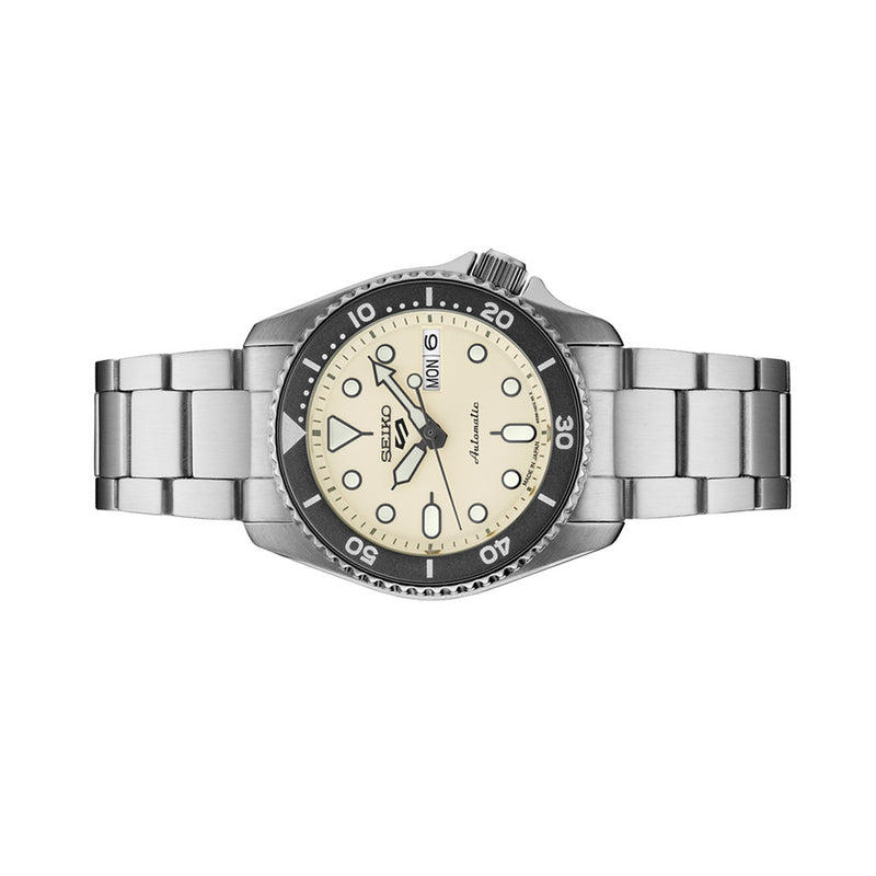 Seiko 5 Sports 38mm Automatic Watch with Light Beige Dial #SRPK31 side