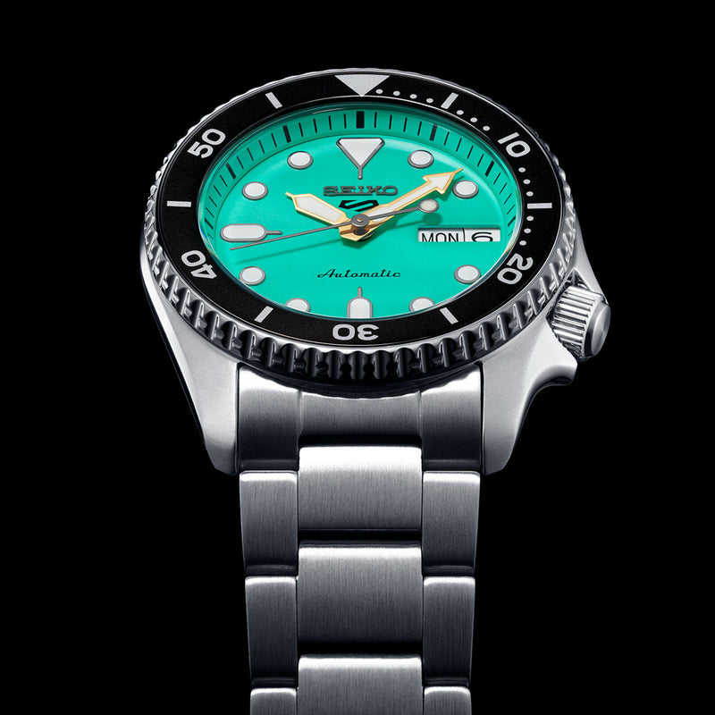 Seiko 5 Sports 38mm Automatic Watch with Vibrant Green Dial #SRPK33 lifestyle