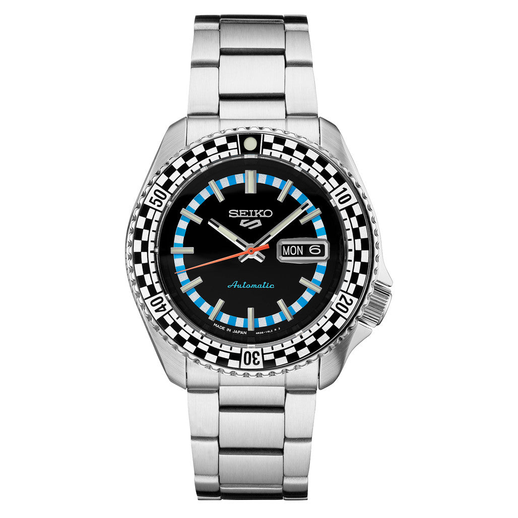 Seiko 5 Sports Special Edition Watch with Checkerboard Bezel and