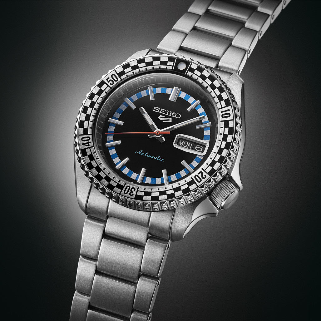 Seiko 5 Sports Special Edition Watch with Checkerboard Bezel and