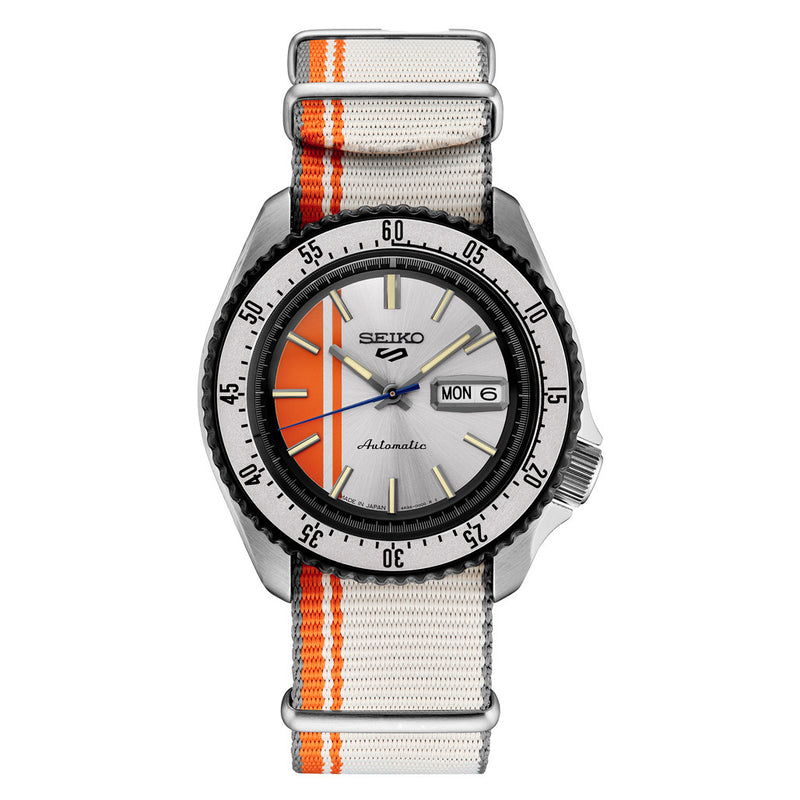 Seiko 5 Sports US Special Edition Automatic Dive Watch with Silver Dial #SRPK73