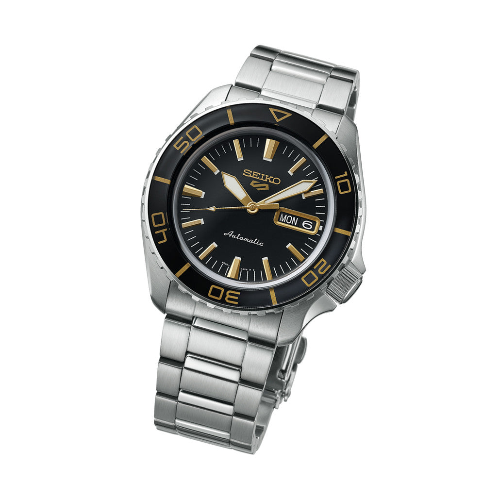 Seiko 5 Sports Automatic Dive Watch with Black Dial #SRPK99 — Long