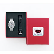 Seiko 5 Sports 38mm Automatic Watch with Silver Dial #SRPL03