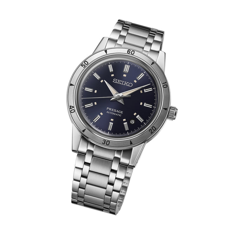 Seiko Presage 60s Style Automatic Watch with Blue Dial #SRPL07
