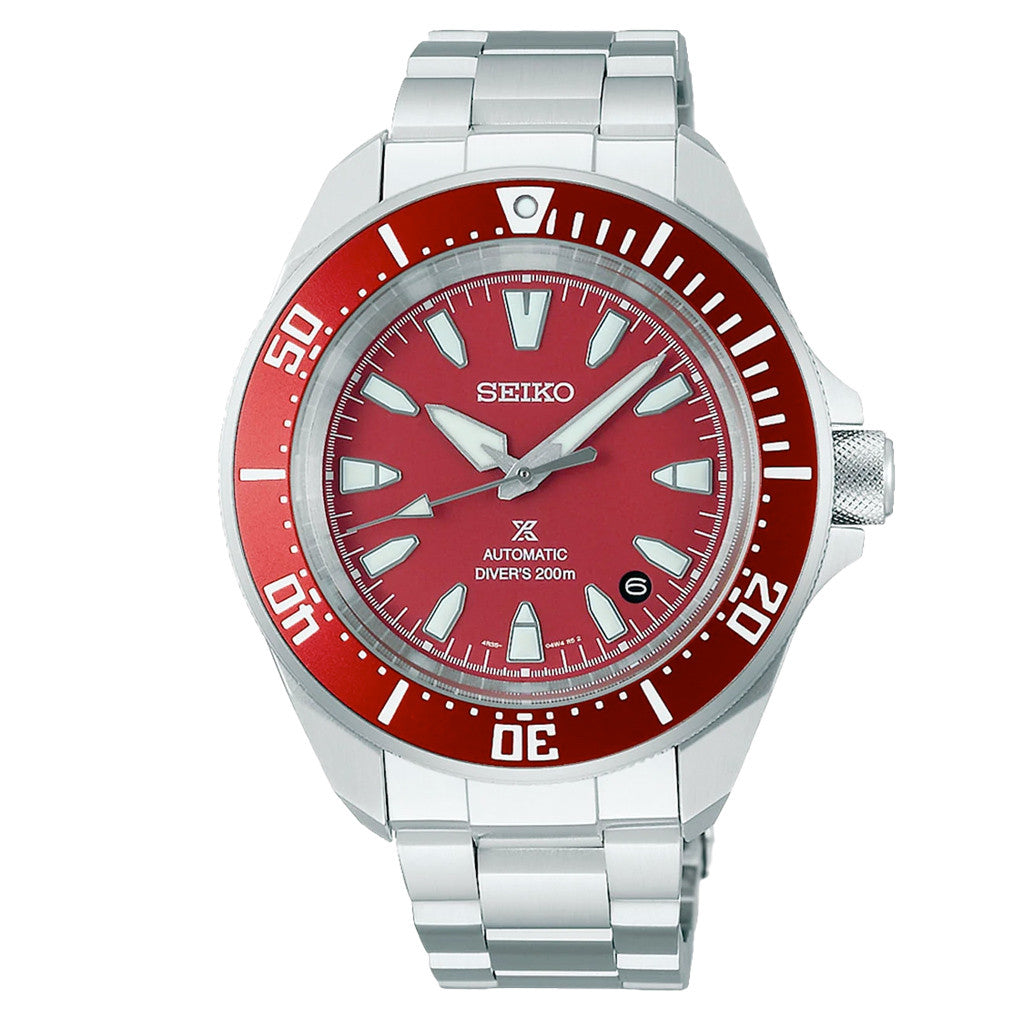 時計 Seiko PROSPEX limited red / overseas Seiko Prospex 42mm Samurai Automatic Diver with Red Dial #SRPL11