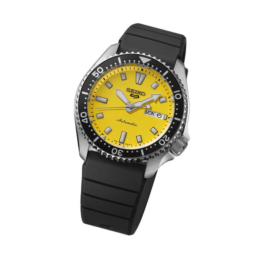 Seiko 5 Sports SKX Series with Yellow Dial #SRPL87 — Long Island Watch