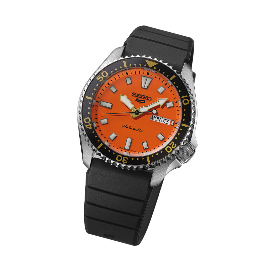 Seiko 5 Sports SKX Series with Orange Dial #SRPL89 — Long Island Watch