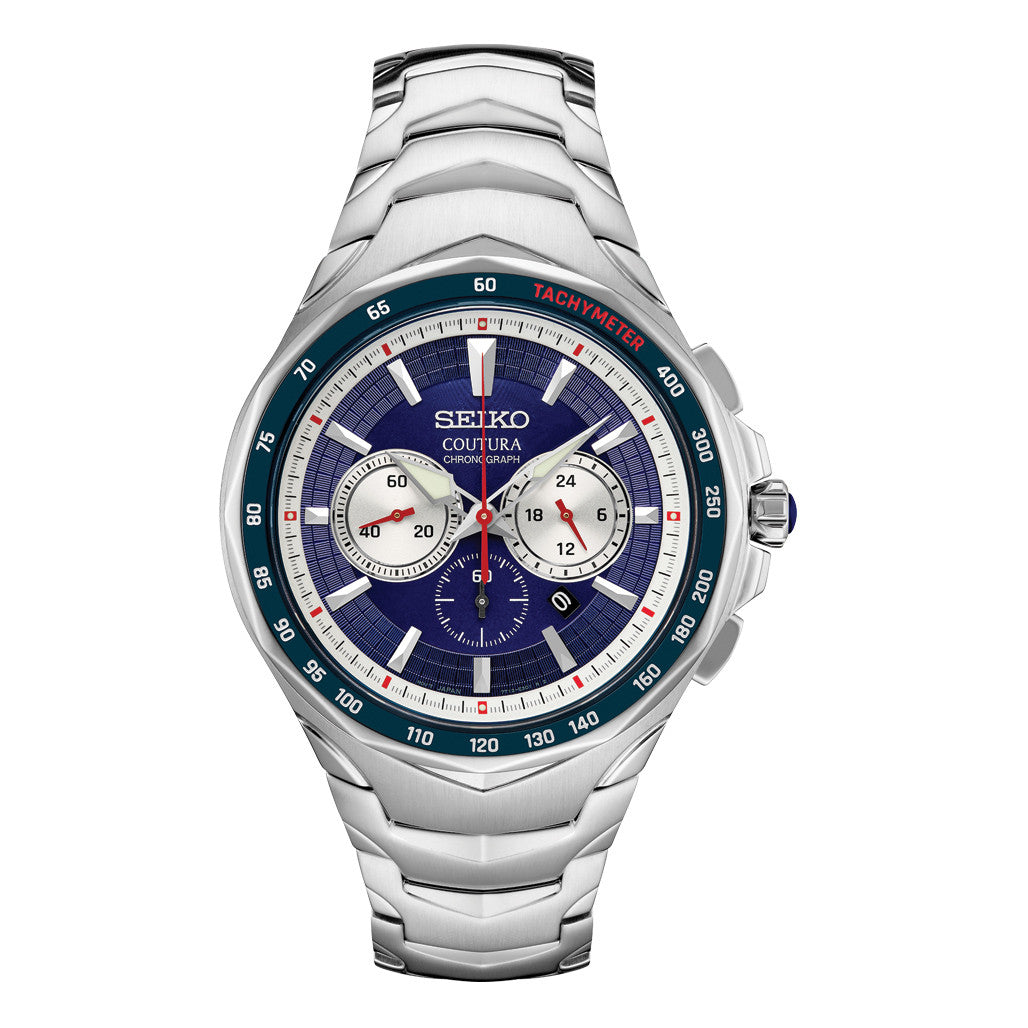 Seiko Coutura Quartz Chronograph with Sapphire Crystal and Blue