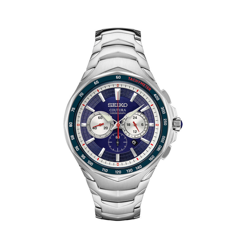 Seiko Coutura Quartz Chronograph with Sapphire Crystal and Blue Dial #SRWZ21