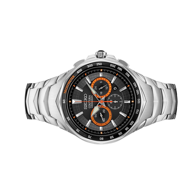 Seiko Coutura Quartz Chronograph with Sapphire Crystal and Orange Accents #SRWZ23 side
