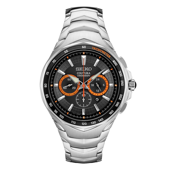 Seiko Coutura Quartz Chronograph with Sapphire Crystal and Orange Accents #SRWZ23 zoom