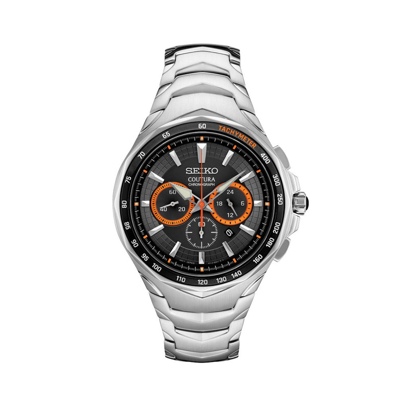 Seiko Coutura Quartz Chronograph with Sapphire Crystal and Orange Accents #SRWZ23