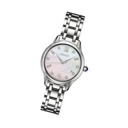 Seiko Diamonds Mother of Pearl Quartz Dress Watch with Sapphire Crystal #SRZ537 tilt