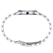 Seiko Diamonds Blue Mother of Pearl Quartz Dress Watch with Sapphire Crystal #SRZ539 crown