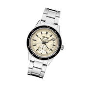 Seiko Presage 60's Style Automatic Dress Watch with Power Reserve Meter and Cream Dial #SSA447 tilt