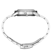 Seiko Presage 60's Style Automatic Dress Watch with Power Reserve Meter and Dark Grey Dial #SSA449 crown
