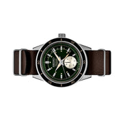 Seiko Presage 60's Style Automatic Dress Watch with Power Reserve Meter and Green Dial #SSA451 side