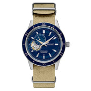 Seiko Presage 60's Style Automatic Dress Watch with Open Heart Blue Dial #SSA453 zoom