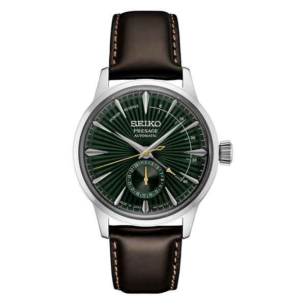 Seiko Presage "Cocktail Time" Power Reserve Green Dial Dress Watch #SSA459