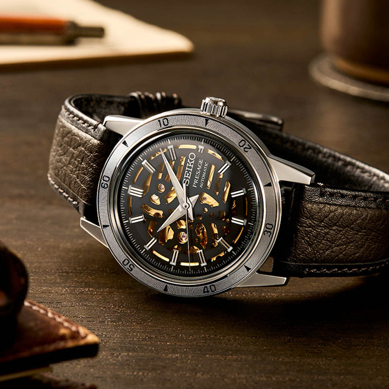Seiko Presage Style60's Dress Watch with Skeleton Dial #SSA461