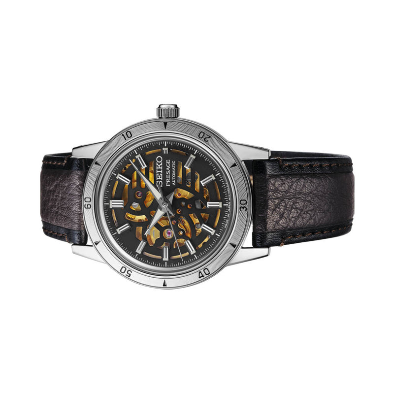 Seiko Presage Style60's Dress Watch with Skeleton Dial #SSA461