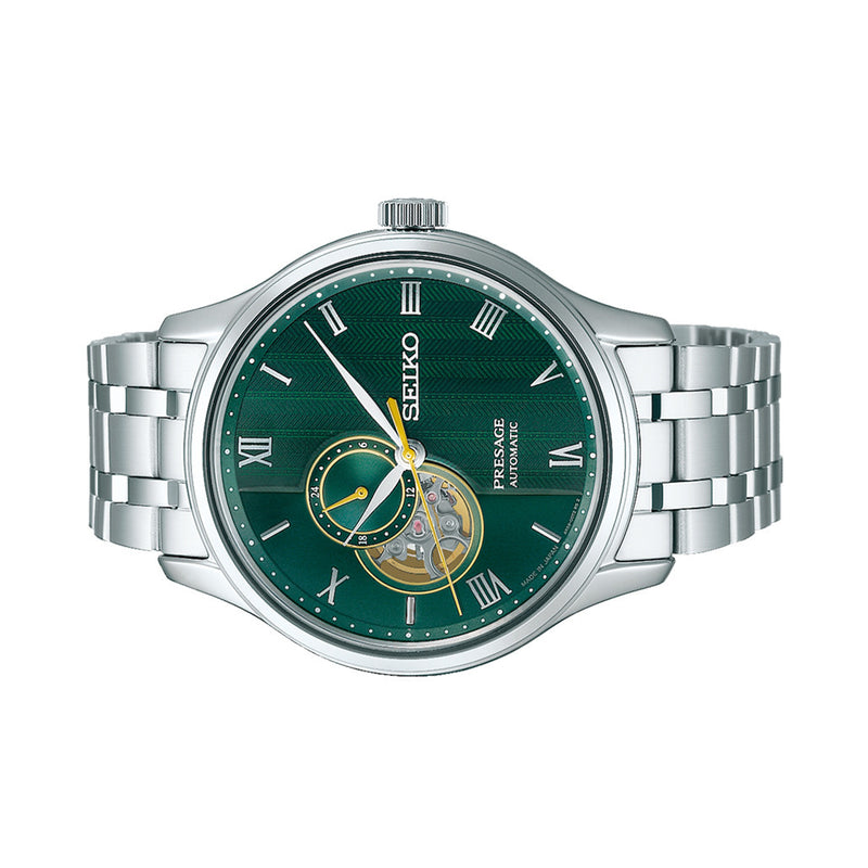 Seiko Presage Japanese Green Garden Automatic Dress Watch #SSA463