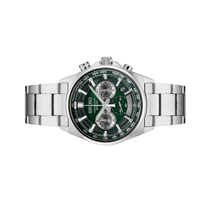 Seiko Quartz Chronograph with Multi-Layer Green Dial #SSB405 Side