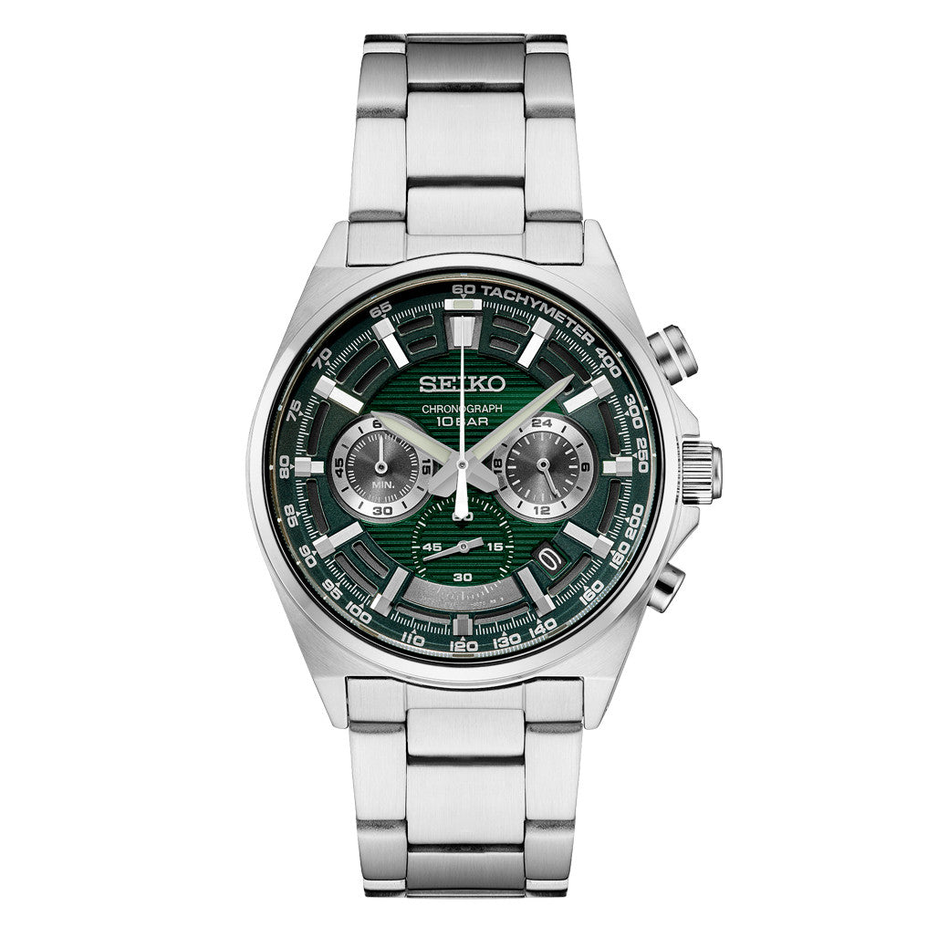 Seiko Quartz Chronograph with Multi-Layer Green Dial #SSB405