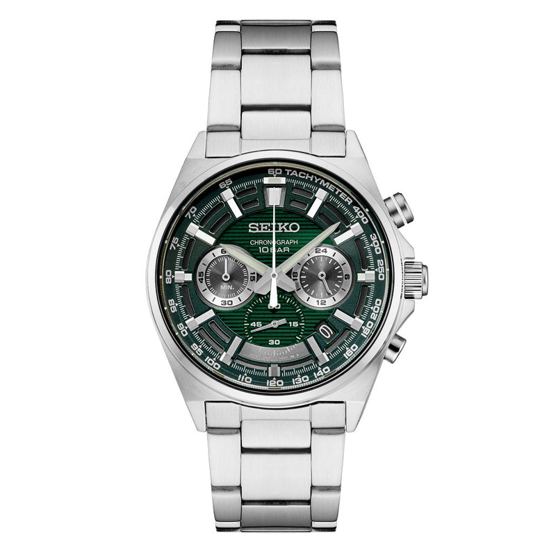 Seiko Quartz Chronograph with Multi-Layer Green Dial #SSB405 Zoom